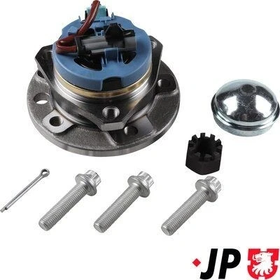Bilde av JP GROUP 1241401200 Hjullagersett framaksel venstre, høyre med tilleggsmateriale integrert hjullager, ABS sensor