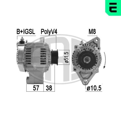 Bilde av ERA 209509A Dynamo 14V 50A TOYOTA: Starlet III Hatchback, IV Hatchback