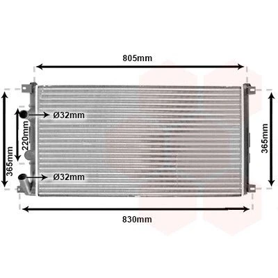 Bilde av VAN WEZEL 43002322 Radiator Aluminium 730 415 35 Kjøleribber satt sammen mekanisk