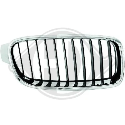 Bilde av DIEDERICHS 1217041 Radiatorgitter venstre krom/sort BMW: 3 Sedan, Touring