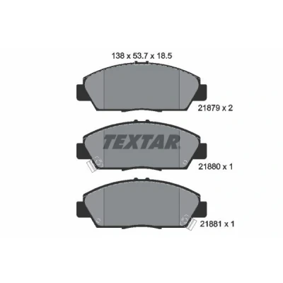 Bilde av TEXTAR 2187901 Bremseklosser med akustisk slitasjevarsel HONDA: Prelude 4, V