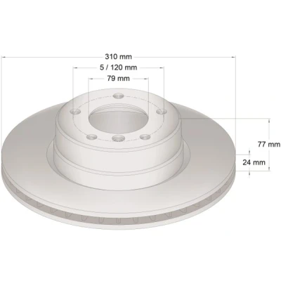 Bilde av TOPRAN 500 944 Bremseskiver framaksel 310 24 5 120 ventilert belagt BMW: Touring, Sedan