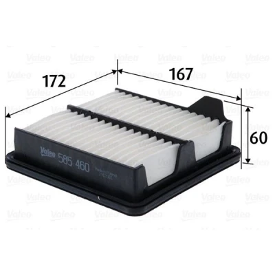 Bilde av VALEO 585460 Luftfilter 60 167 172 Filterinnsats HONDA: Jazz 3