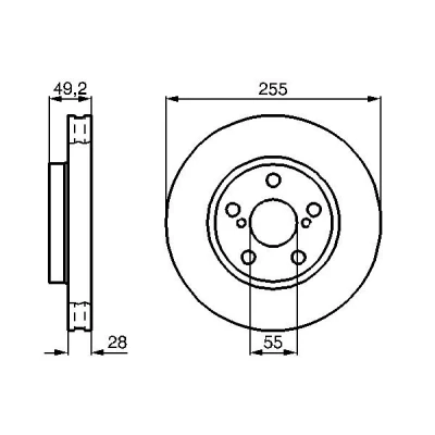Bilde av BOSCH 0 986 478 858 Bremseskiver 255 28 5 100 ventilert, innvendig ventilert oljet TOYOTA: Carina E Hatchback, Sedan