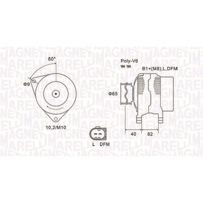 Bilde av MAGNETI MARELLI 063731746010 Dynamo 14V 140A AUDI: A4 B7 Avant, A6 C5 Sedan, VOLKSWAGEN: Passat B5 GP Stasjonsvogn