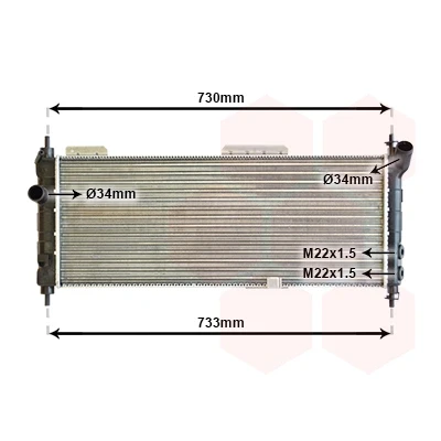 Bilde av VAN WEZEL 37002203 Radiator Aluminium 680 280 36 Kjøleribber satt sammen mekanisk OPEL: Tigra Coupé