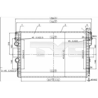 Bilde av TYC 715 0006 R Radiator 647 452 32 Kjøleribber satt sammen mekanisk IVECO: DAILY 4 Kasten/Kombi