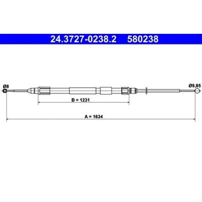 Bilde av ATE 24.3727 0238.2 Bremsekabel 1634 BMW: X3