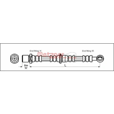 Bilde av METZGER 4110203 Bremseslange 504 M10 x 1 SUBARU: Impreza II Sedan