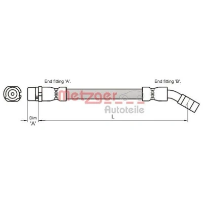 Bilde av METZGER 4112834 Bremseslange 300 OPEL: Combo C Varebil / Stasjonsvogn, Tour