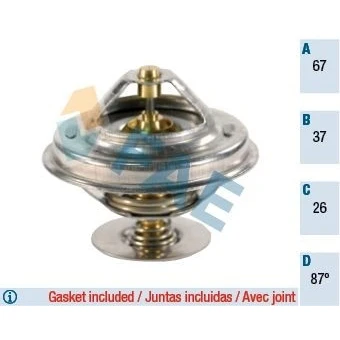Bilde av FAE 5302687 Termostat 87 med tetning AUDI: Cabriolet B4, Coupe B3, 80 B4 Avant, VOLVO: V70 2, 850 Stasjonsvogn, I, VOLKSWAGEN: Transporter 4
