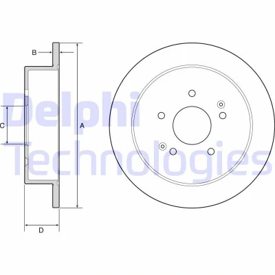 Bilde av DELPHI BG4940C Bremseskiver 284 10 5 fullt ut belagt ubehandlet uten hjullager, ABS sensorring SSANGYONG: XLV SUV