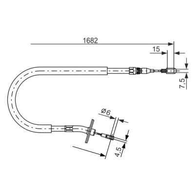 Bilde av BOSCH 1 987 477 703 Bremsekabel 1682 MERCEDES BENZ: Sprinter 4 T Van