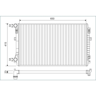 Bilde av VALEO 701129 Radiator Aluminium 415 650 23 uten kjølemiddelregulator SKODA: Superb III Stasjonsvogn, Octavia 3 Schrägheck, Yeti, VOLKSWAGEN: Golf 7