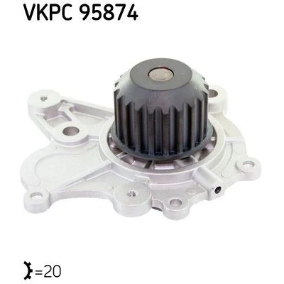 Bilde av SKF VKPC 95874 Vannpumpe 20 med tetning Metall for tannremdrift HYUNDAI: SANTA FE 2, i30 I Hatchback, Tucson, KIA: CARENS Magentis II