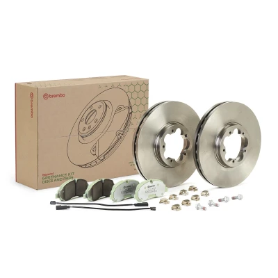 Bilde av BREMBO KT 10 059 bremsesett, skivebremse innvendig ventilert med tilbehør bremsecaliperskruer inkl. slitasjevarselkontakt