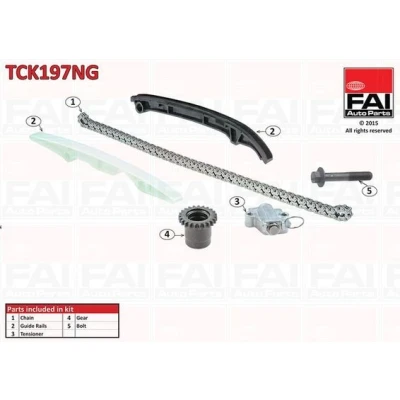 Bilde av FAI AutoParts TCK197NG Registerkjedesett uten tetning, med tannhjul simplex, Kjede m/lite støy FIAT: 500L