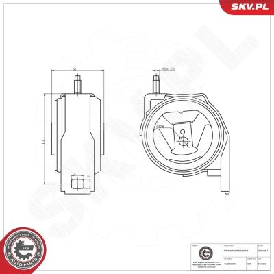 Bilde av Lagring, automatikk, Foran Esen skv 75SKV811 mercedes benz a klass [w168], vaneo [414] OE 168 240 06 18, 12 A168 18