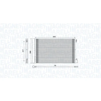 Bilde av MAGNETI MARELLI 350203779000 Kondensator med tørker 653x393,4x12 393,4 653 12 OPEL: Insignia A Hatchback