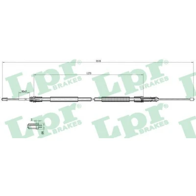 Bilde av LPR C1041B Bremsekabel 1495/1275 Trommelbrems PEUGEOT: Expert II Tepee, Van, FIAT: Scudo II, CITROËN: Jumpy MPV, Van