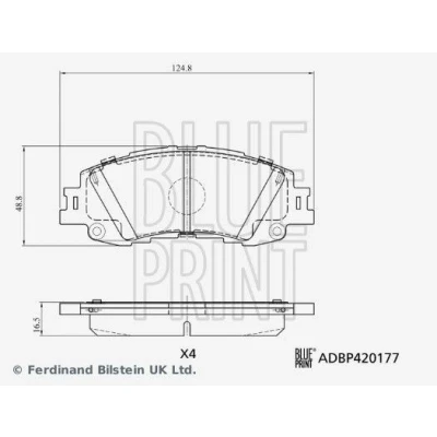 Bilde av BLUE PRINT Bremseklosser framaksel ekskl. slitasjevarselkontakt ADBP420177 TOYOTA: Yaris IV