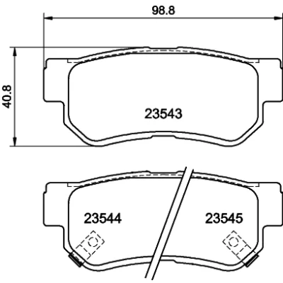 Bilde av HELLA 8DB 355 009 971 Bremseklosser med akustisk slitasjevarsel tilbehør HYUNDAI: Tucson, Santa Fe I, Getz, KIA: Sportage II, Optima / K5