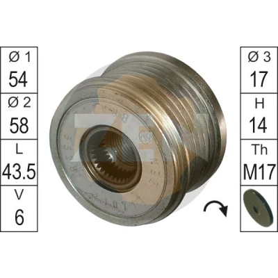 Bilde av ERA ZN5528 Frihjul Dynamo LAND ROVER: Discovery 3, SAAB: 9 3 Stasjonsvogn