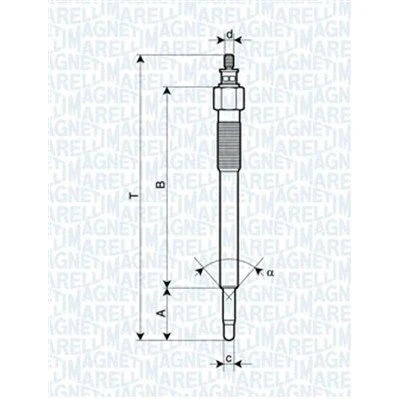 Bilde av MAGNETI MARELLI 062900075304 Glødeplugg 11V 10A M10X1,25 SAAB: 9 5 Stasjonsvogn, OPEL: Vectra C Sedan, CC, Caravan