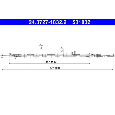 Bilde av ATE 24.3727 1832.2 Bremsekabel 1888