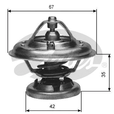 Bilde av GATES TH12685G1 Termostat 85 med tetning uten kapsling MERCEDES BENZ: E Klasse T modell, W124 Stasjonsvogn, Sedan