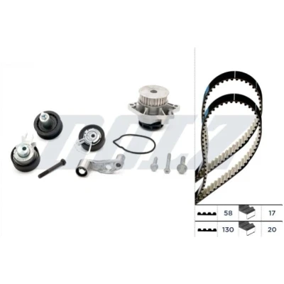 Bilde av DOLZ KD035 Vannpumpe + Registerreimsett 130, 58 VOLKSWAGEN: Caddy 3, Golf 4, Bora Sedan