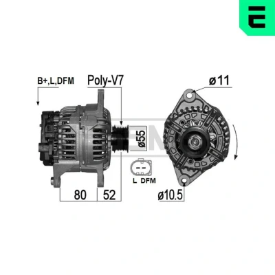 Bilde av ERA 209085A Dynamo 14V 150A FIAT: Ducato III Flatvogn lastebil / Chassis, Minibuss
