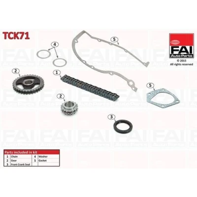 Bilde av FAI AutoParts TCK71 Registerkjedesett med tetning, tannhjul dupleks, Rullekjede