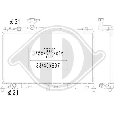 Bilde av DIEDERICHS DCM2249 Radiator Aluminium 375 677 16 Climate