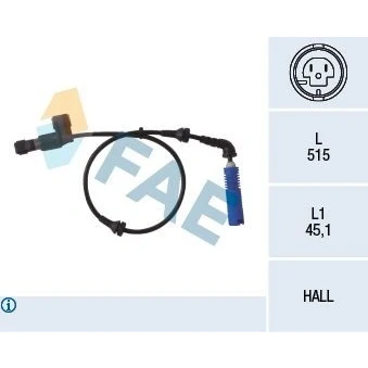 Bilde av FAE 78014 ABS sensor framaksel venstre aktiv 2 511 BMW: 3 Touring, Sedan, Coupé