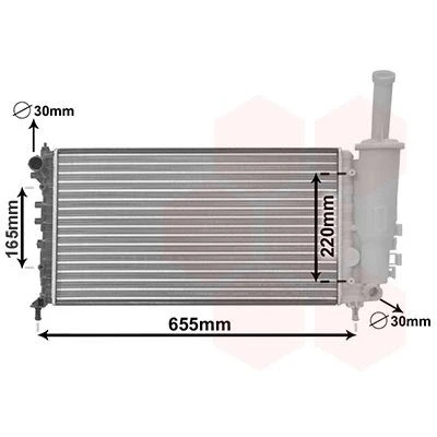 Bilde av VAN WEZEL 17002999 Radiator Aluminium 580 317 18 Kjøleribber satt sammen mekanisk