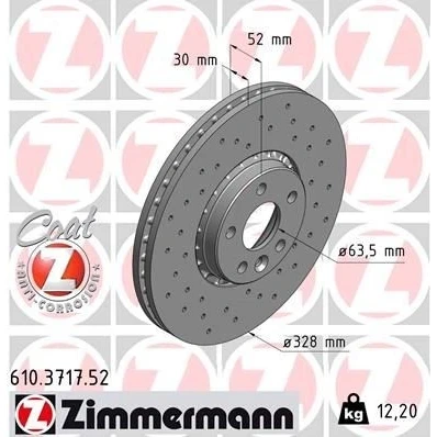 Bilde av ZIMMERMANN SPORT COAT Z 610.3717.52 Bremseskiver 328 30 6/5 5 108 utvendig ventilert, hullet belagt VOLVO: XC60 I