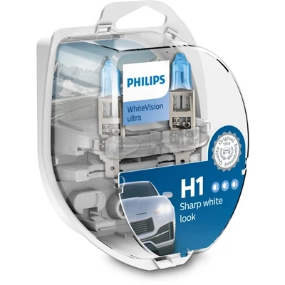 Bilde av Halogenlampe PHILIPS WhiteVision ultra H1 P14,5s, passer mange bilmodeller, 000000 000268, 000375, 030005050011, 07 11 9 978 390,