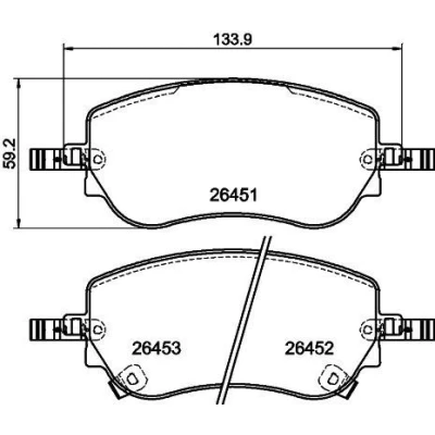 Bilde av HELLA 8DB 355 043 861 Bremseklosser med akustisk slitasjevarsel bremsecaliperskruer tilbehør FIAT: 500 Hatchback