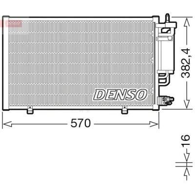 Bilde av DENSO DCN10051 Kondensator med tørker R 134a FORD: FIESTA 6