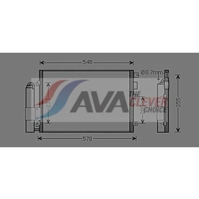 Bilde av PRASCO RTA5275D Kondensator 11,7 8,5 Aluminium 528 R 134a RENAULT: Kangoo I