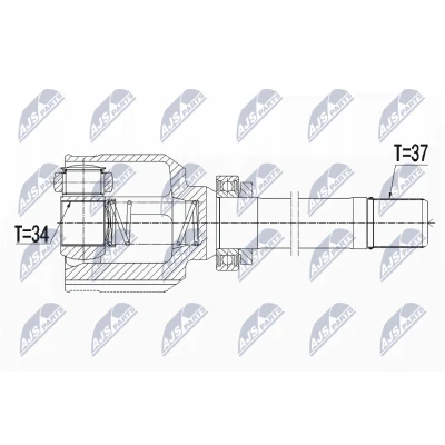 Bilde av Leddsett, drivaksel, Framaksel høyre, citroën,ds,opel,peugeot, 9807280380, 9808800780
