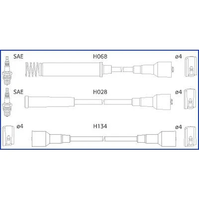 Bilde av HITACHI 134203 Pluggledninger OPEL: Omega A Sedan