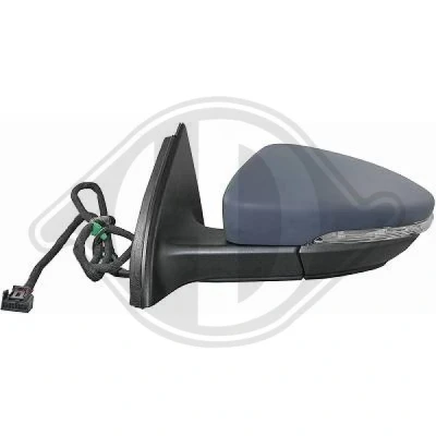 Bilde av Sidespeil Diederichs 2248125 venstre grunnet asfærisk, for elektrisk speiljustering, kan varmes opp, komplett speil VOLKSWAGEN: Passat B7 Variant