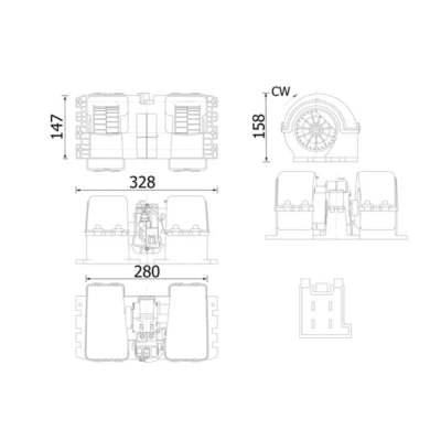 Bilde av MAHLE ORIGINAL AB 38 000S Interiørvifte for venstreratt med integrert regulator