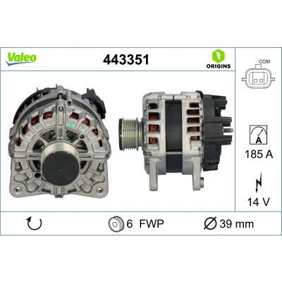 Bilde av VALEO 443351 Dynamo 14V 185A