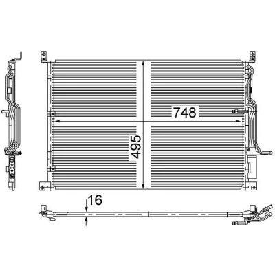 Bilde av MAHLE ORIGINAL AC 271 000S Kondensator uten tørker 728 AUDI: A8 D3
