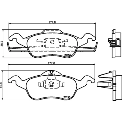 Bilde av HELLA 8DB 355 008 621 Bremseklosser ikke klargjort for slitasjeindikator FORD: Focus Mk1 Hatchback, Stasjonsvogn