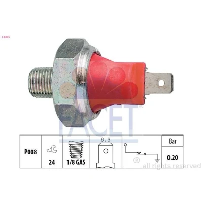 Bilde av FACET 7.0035 Oljetrykkbryter 1/8 GAS Made in Italy OE Equivalent SUBARU: Outback III, TOYOTA: Corolla V Sedan, MITSUBISHI: PAJERO 3