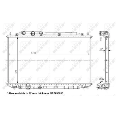 Bilde av NRF 56049 Radiator Aluminium 673 377 27 Kjøleribber loddet HONDA: CIVIC 8 Hatchback
